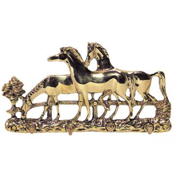 Brass Keyring Holder - Horses