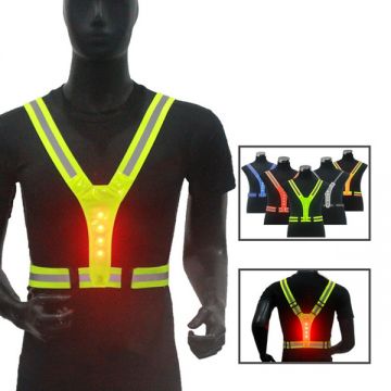 Reflective Safety Harness, Elastic with Front & Back lights