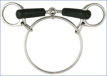 Dexter Ring Racing Bit, Rubber Snaffle Mouth